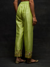 Green embroidered placket kurta set