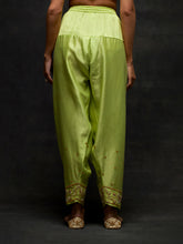 Green embroidered short kurta set