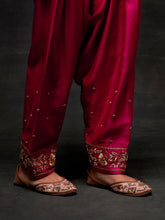 Fuchsia embroidered short kurta set