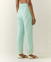 Mint hand embroidered palazzo