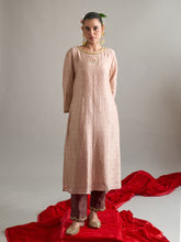 Brown zari motifs kurta with pant