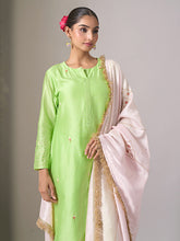 Green gota placket kurta with pant