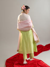 Green gota placket kurta set with dupatta