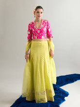 Lime green lehenga set with dupatta