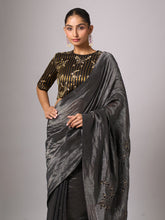 Black embroidered saree and blouse set