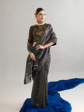 Black embroidered saree and blouse set