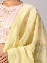 Pink and gold striped blouse