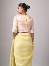 Pink and gold striped blouse