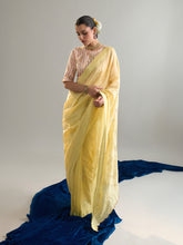 Yellow embroidered saree and blouse set
