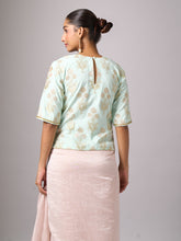 Mint banarasi embroidered blouse