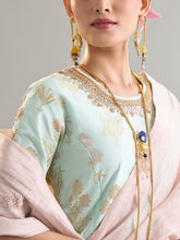 Pink embroidered saree and blouse set