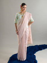 Pink embroidered chanderi saree