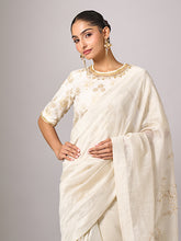 Off white chanderi saree