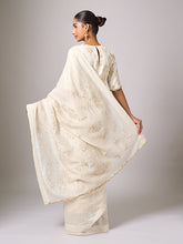 Off white chanderi saree