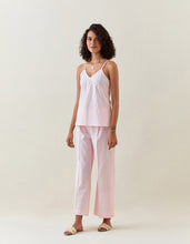 Pink striped cotton sphagetti and pant set