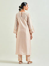 Old Rose hand embroidered silk chanderi kurta with gota