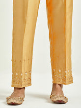 Mustard hand embroidered kurta set