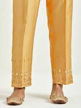 Mustard hand embroidered kurta set
