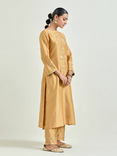Mustard hand embroidered kurta set