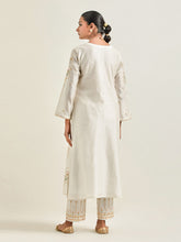 Off white hand embroidered kurta set