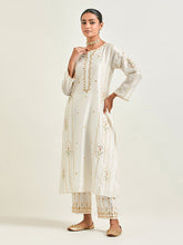 Off white hand embroidered kurta set