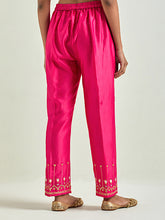 Fuchsia hand embroidered kurta set