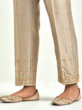 Brown hand embroidered kurta set