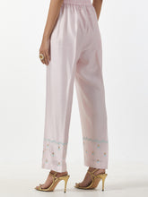 Pink hand embroidered Silk chanderi Palazzo