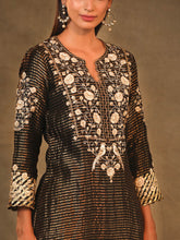 black handeri Tissue Kurta
