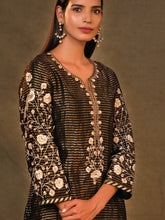 Black Chanderi Tissue Kurta
