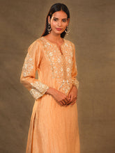 Light orange Chanderi Tissue Kurta