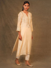 Ivory Chanderi Tissue Kurta