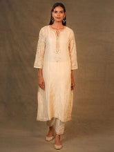 Ivory Chanderi Tissue Kurta