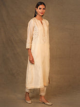 Ivory Chanderi Tissue Kurta