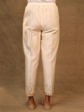 Ivory Silk Chanderi Pant with hand embroidery
