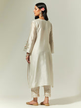 Off White Silk Chanderi hand embroidered kurta