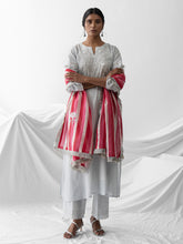 Block print chanderi dupatta with embroidered highlights