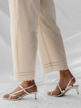 Ivory embroidered cotton palazzo