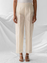 Ivory embroidered cotton palazzo