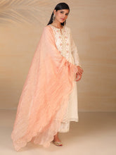 Peach chanderi tissue dupatta