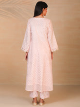 Light Pink hand embroidered chanderi kurta
