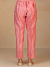 Pink embroidered silk chanderi palazzo