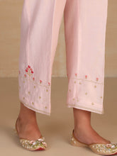 Light Pink embroidered silk chanderi palazzo