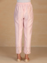 Light Pink embroidered silk chanderi palazzo