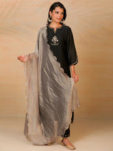 Grey chanderi tissue dupatta