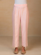 Pastel Pink embroidered silk chanderi palazzo