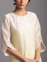 Two tone silk chanderi kurta with embroidery
