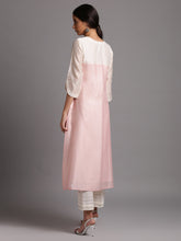 Two tone silk chanderi kurta with embroidery