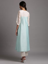 Two tone silk chanderi kurta with embroidery