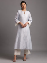 Light blue silk chanderi kali kurta